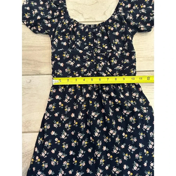 Hollister Navy Floral Mini Dress Size XS - Picture 6 of 7